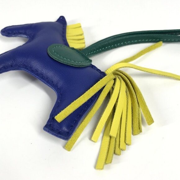 HERMES Rodeo PM Bag Charm Horse Cheval charm Anyo Miro blue/Yellow x Green - Picture 4 of 10